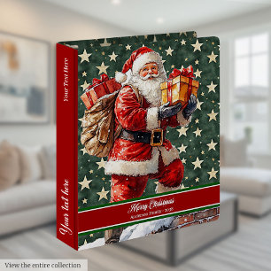 Traditional Santa Claus Monogrammed Cookbook Binder