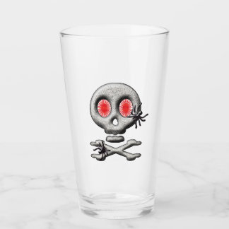 Traditional Scary Halloween Skull and Spiders Glass