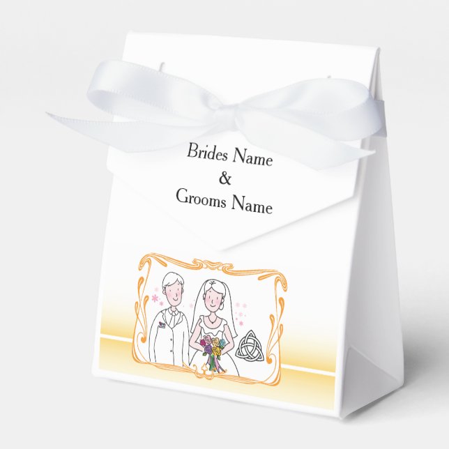 Traditional Scottish and Celtic Wedding Theme Favor Box (Front Side)