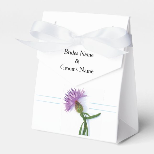 Traditional Scottish and Celtic Wedding Thistle Th Favor Box (Front Side)