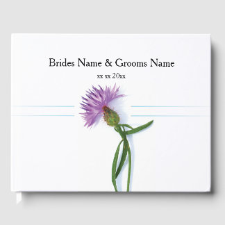 Traditional Scottish and Celtic Wedding Thistle Th Guest Book
