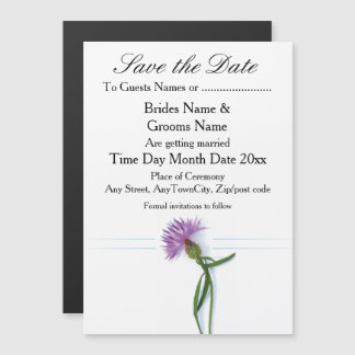 Traditional Scottish and Celtic Wedding Thistle Th Magnetic Invitation