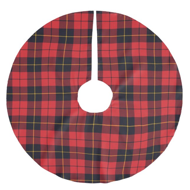 Traditional Scottish Clan Wallace Tartan Brushed Polyester Tree Skirt (Front)