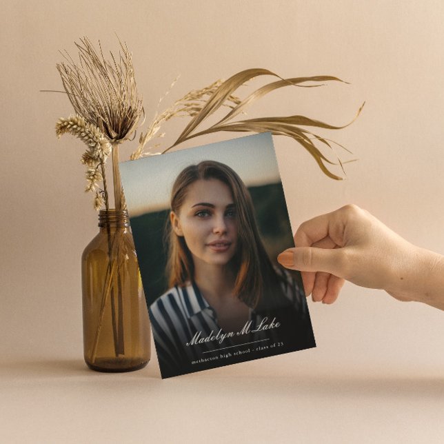 Traditional Script 2023 Graduation Photo Invitation (Creator Uploaded)