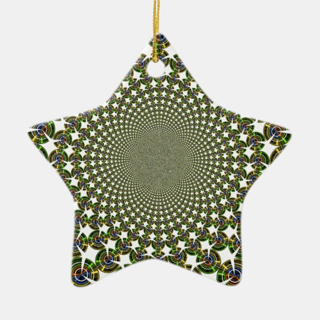 Traditional Seamless Sharks Ceramic Ornament (Front)