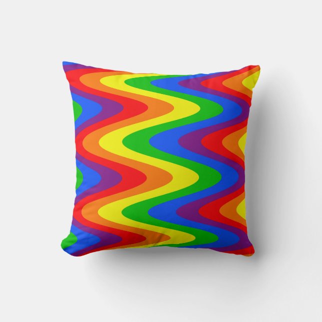 Traditional Simple Pride Flag Throw Pillow (Front)
