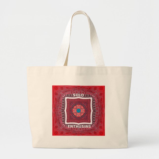 Traditional Sindhi Culture Ajrak Pattern Art Print Large Tote Bag (Front)