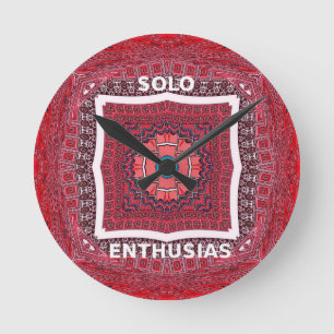 Traditional Sindhi Culture Ajrak Pattern Art Print Round Clock