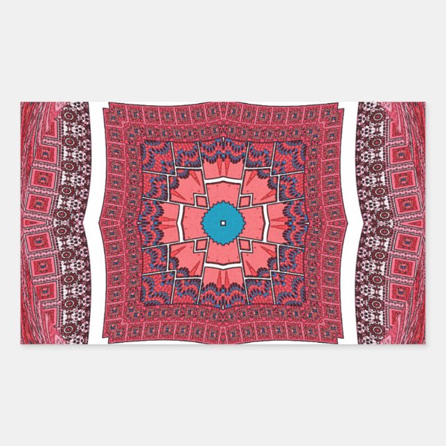 Traditional Sindhi Culture Ajrak Pattern Art Print Sticker (Front)
