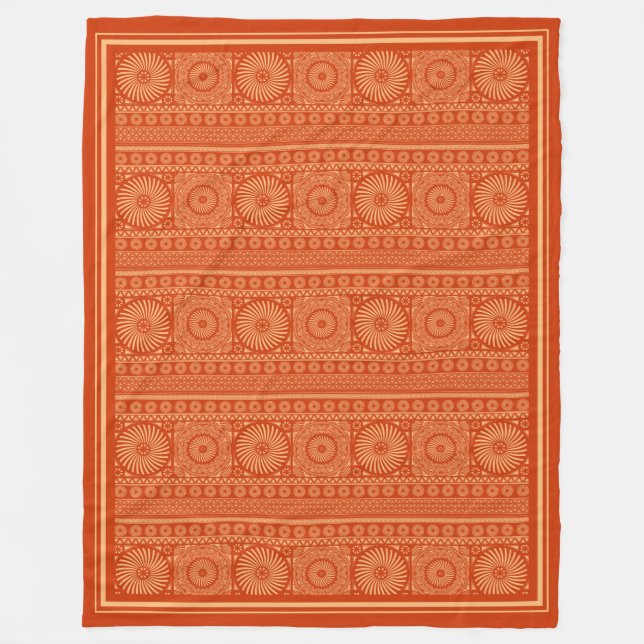 Traditional Slavic Solar Pattern Fleece Blanket (Front)