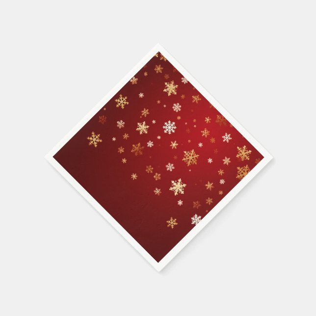 Traditional Snow fall: Christmas Snowflake Napkins (Corner)