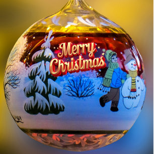 Traditional Snowman Christmas Keepsake Ornament Card
