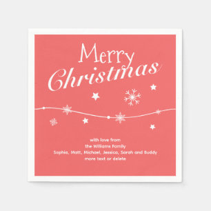 Traditional - Soft Red - Christmas Napkins