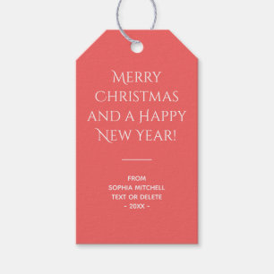 Traditional - Soft Red - Minimalist Gift Tags