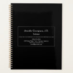 Traditional Solicitor Planner<br><div class="desc">This low-key,  traditional,  and minimalist planner design features a single-line border,  and a decorative row of square shapes. It could be used by a professional such as a solicitor,  attorney,  barrister or counsellor at law. The name,  profession and contact details can be personalized.</div>