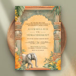 Traditional South Indian QR Code Wedding Invitation<br><div class="desc">Amaze your guests with this elegant south Indian theme wedding invite featuring beautiful traditional columns and vintage architectural elements decorated with marigold flowers and banana leaves. Customize the QR Code for online RSVP or venue location. Simply add your event details on this easy-to-use template to make it a one-of-a-kind invitation....</div>