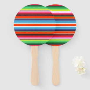 Traditional Spanish Serape Fiesta Mexican Blanket Hand Fan