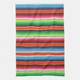 Traditional Spanish Serape Fiesta Mexican Blanket Kitchen Towel