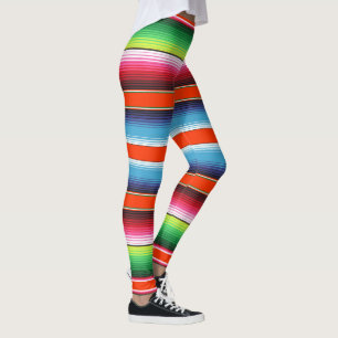Traditional Spanish Serape Fiesta Mexican Blanket Leggings