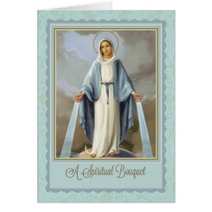 Traditional Spiritual Bouquet Virgin Mary  Card