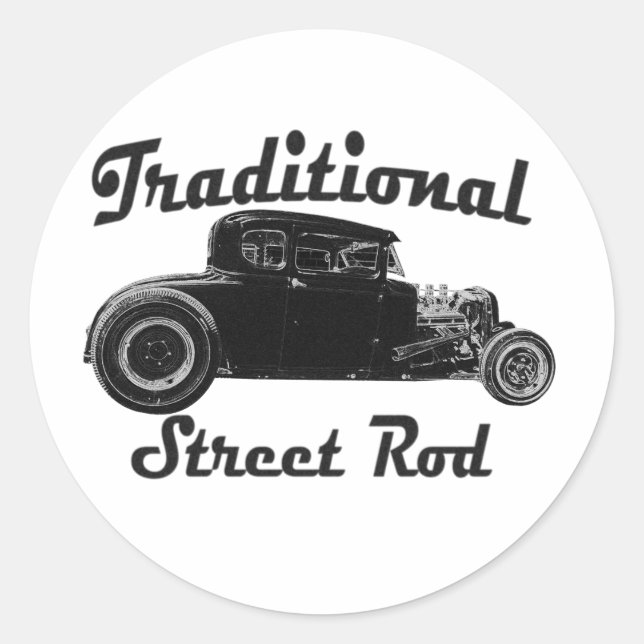 Traditional Street Rod Classic Round Sticker (Front)