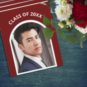 Traditional Stripes Photo Arch Graduation Invitation