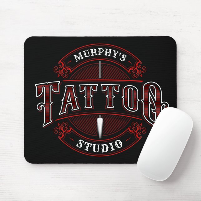 Traditional Style ADD NAME Tattoo Studio Shop Mouse Pad (With Mouse)