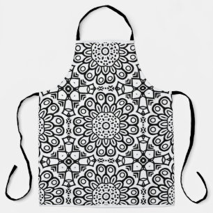 Traditional sunflower batik pattern ornamentscroll apron