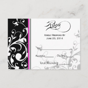 Traditional Swirls Wedding RSVP Card