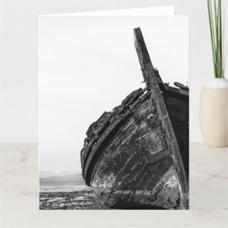 Traditional Tagus River sailboat burnt and wrecked Thank You Card