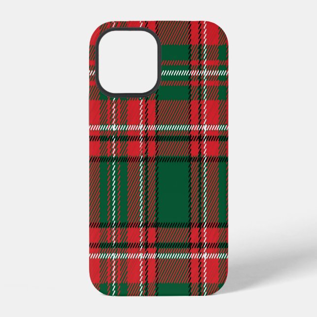 Traditional tartan: red-green plaid pattern. iPhone case (Back)