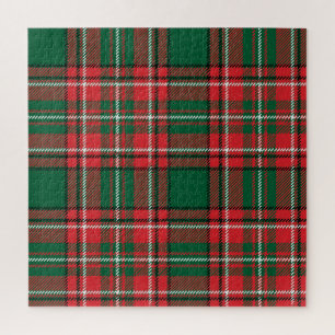 Traditional tartan: red-green plaid pattern. jigsaw puzzle