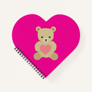 Traditional Teddy Bear with Heart Notebook