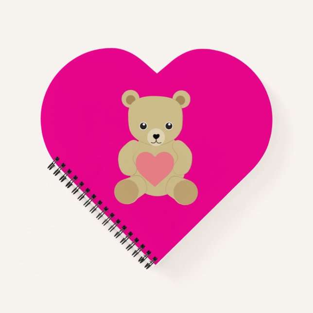 Traditional Teddy Bear with Heart Notebook (Front)