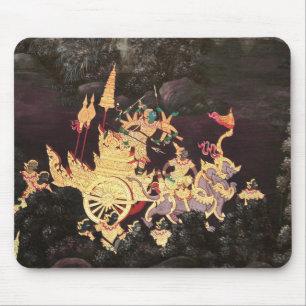 Traditional Thai Art Royal Chariot Painting Mouse Pad