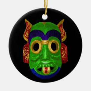 Traditional Thai Mask Ceramic Ornament
