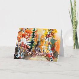 Traditional Thanksgiving Autumn Watercolor Art Card