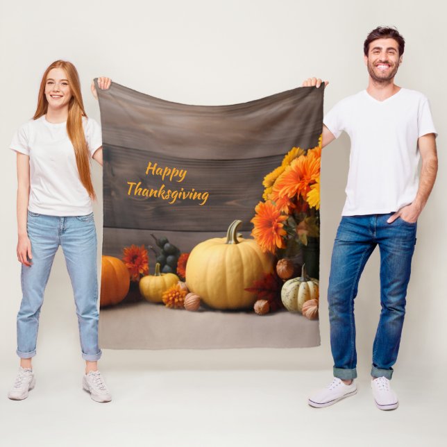 Traditional Thanksgiving Fleece Blanket (In Situ)
