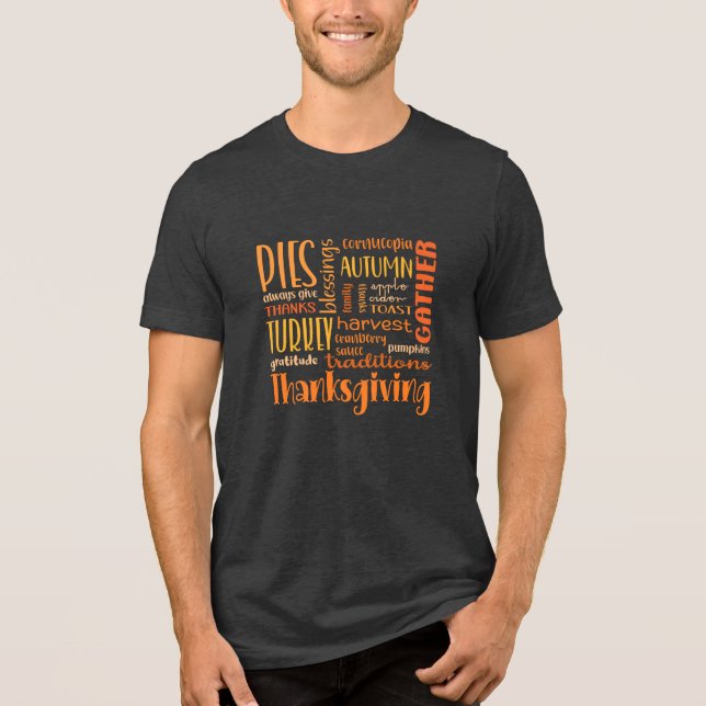 Traditional Thanksgiving Men's T-Shirt Tri-Blend Shirt (Front)