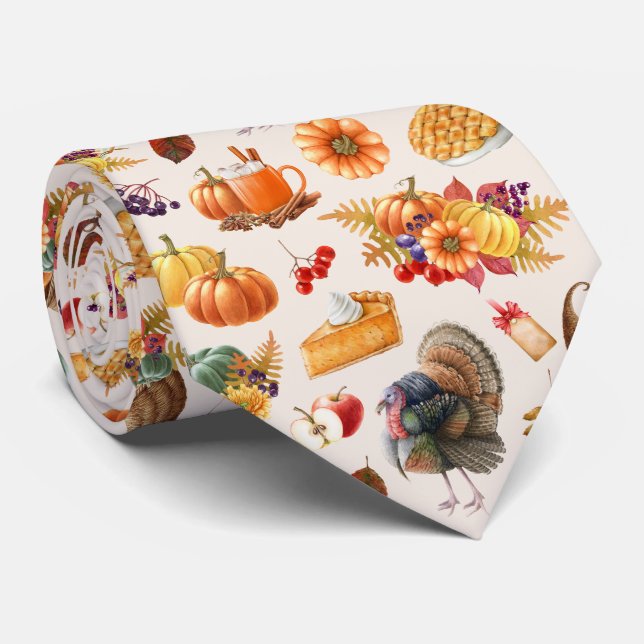 Traditional Thanksgiving Neck Tie (Rolled)