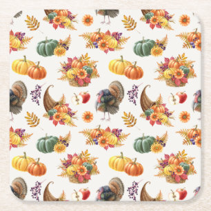 Traditional Thanksgiving Paper Coaster