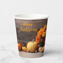 Traditional Thanksgiving Paper Cups