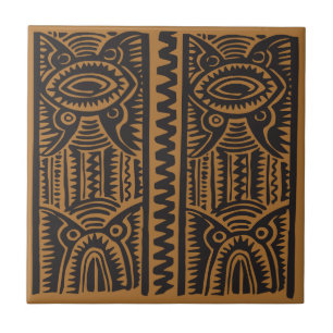 Traditional Tiki Pattern with brown Tile