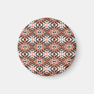 Traditional tile, ethnic coral geometric. magnet