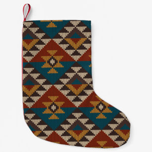 Traditional Tribal Aztec seamless pattern on the w Small Christmas Stocking