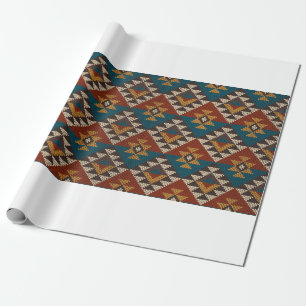Traditional Tribal Aztec seamless pattern on the w Wrapping Paper