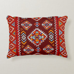 Traditional tribal pattern in ethnic style accent pillow
