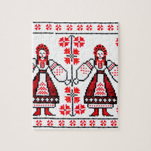 Traditional Ukrainian embroidery ukraine girls Jigsaw Puzzle