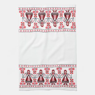 Traditional Ukrainian embroidery ukraine girls Kitchen Towel