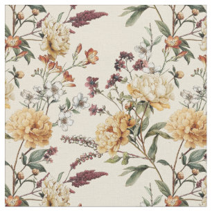 Traditional victorian Peony elegant romantic Flowe Fabric